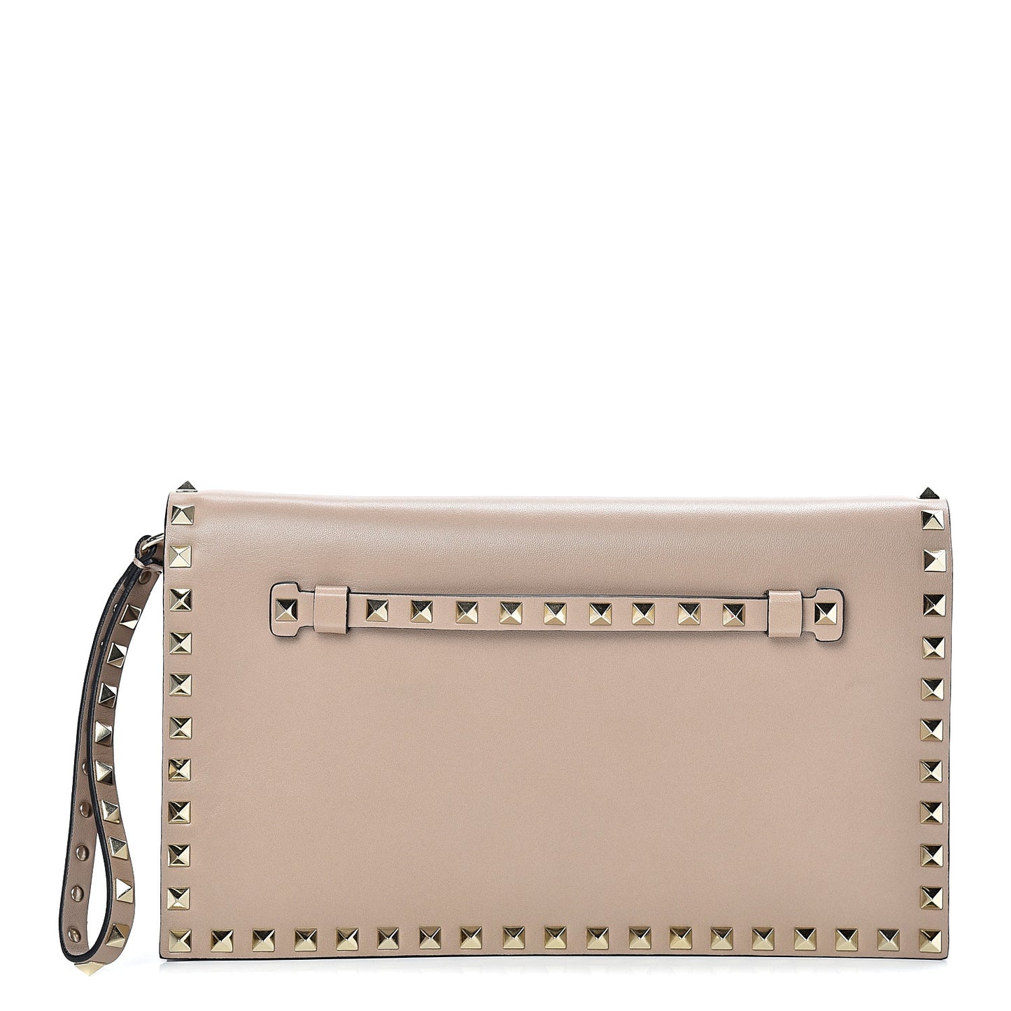Nappa Rockstud Wristlet Clutch Poudre