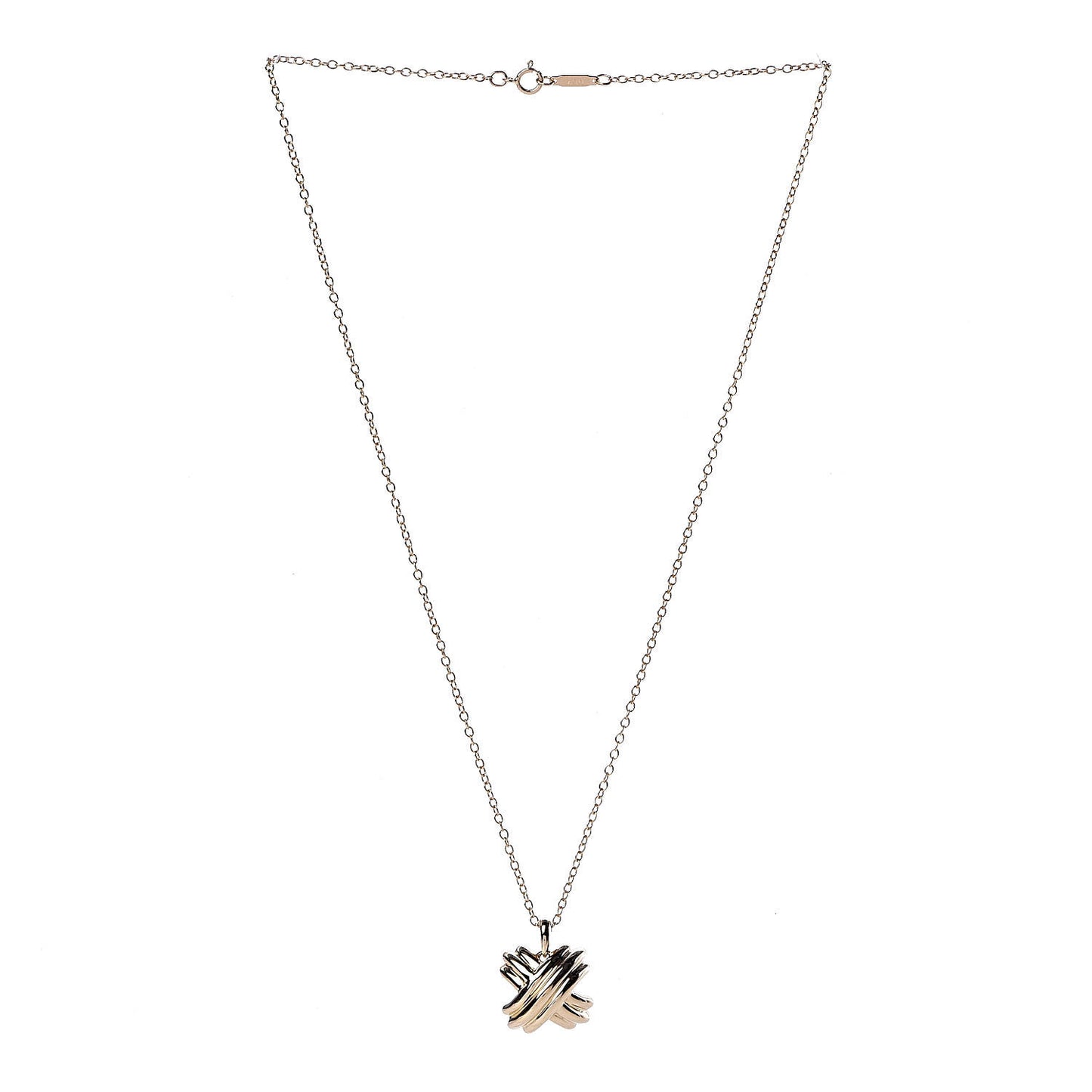 18K Yellow Gold Large Signature X Pendant Necklace