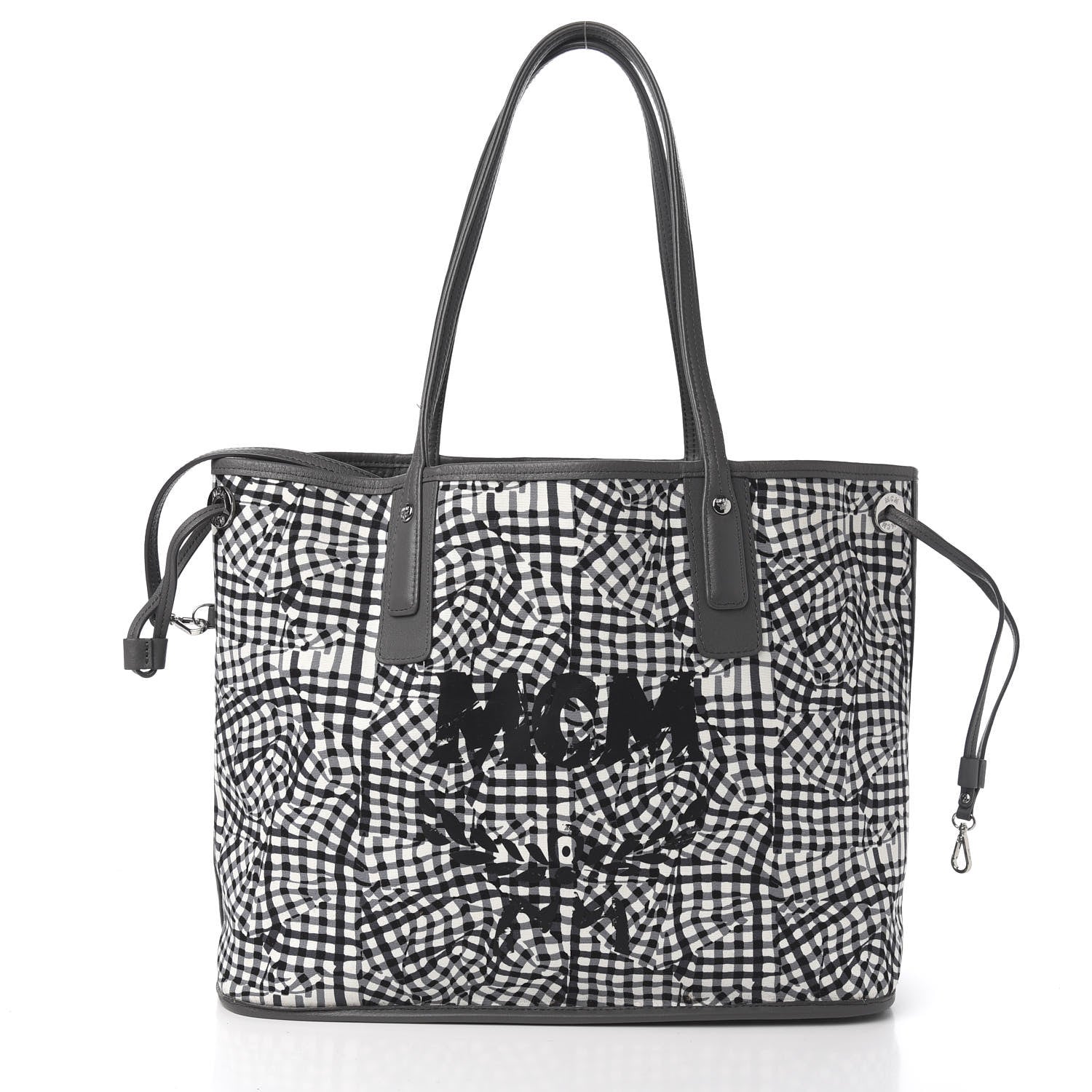 MCM Visetos Medium Liz Reversible Shopper Tote Phantom Grey 5 of 16