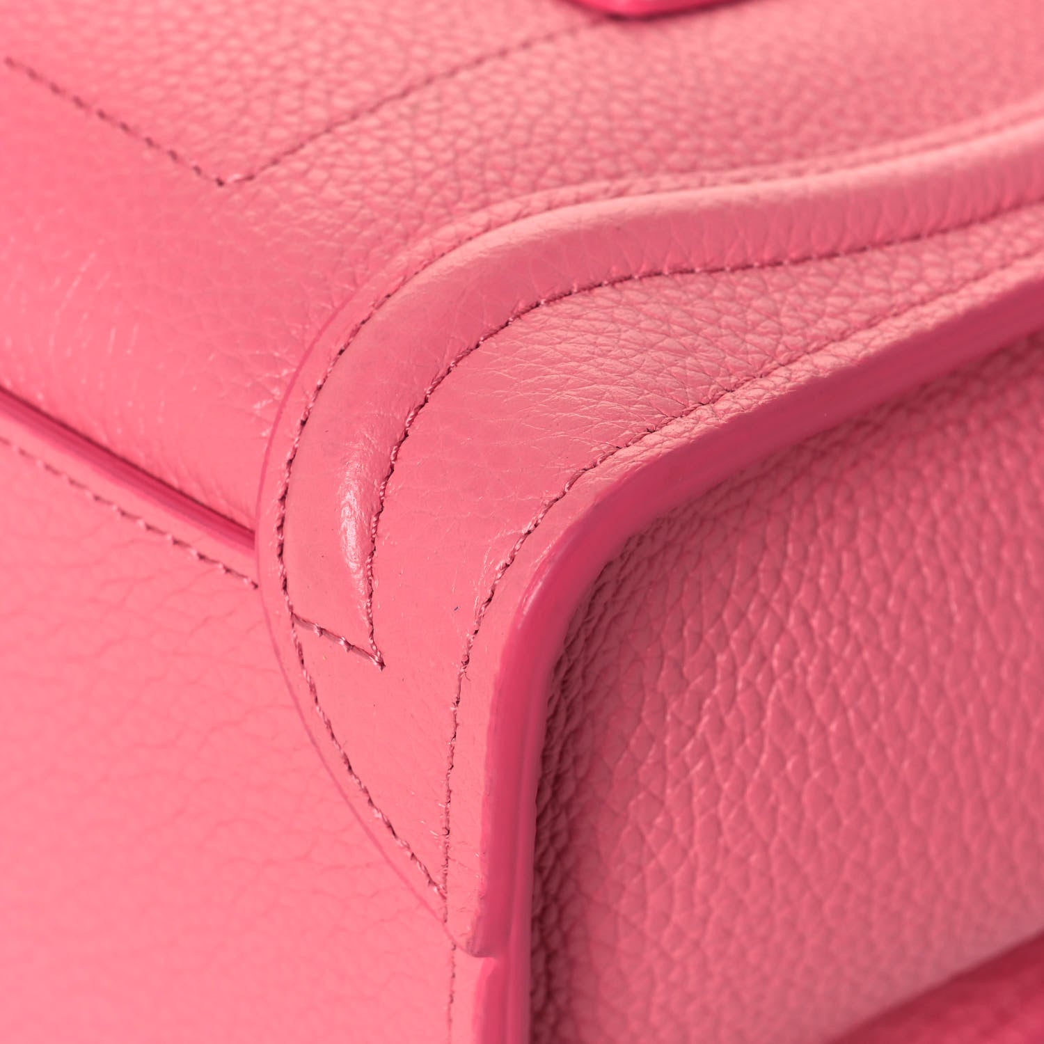 Celine Drummed Calfskin Nano Luggage Flamingo 9 of 15