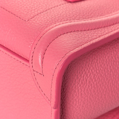 Celine Drummed Calfskin Nano Luggage Flamingo 9 of 15