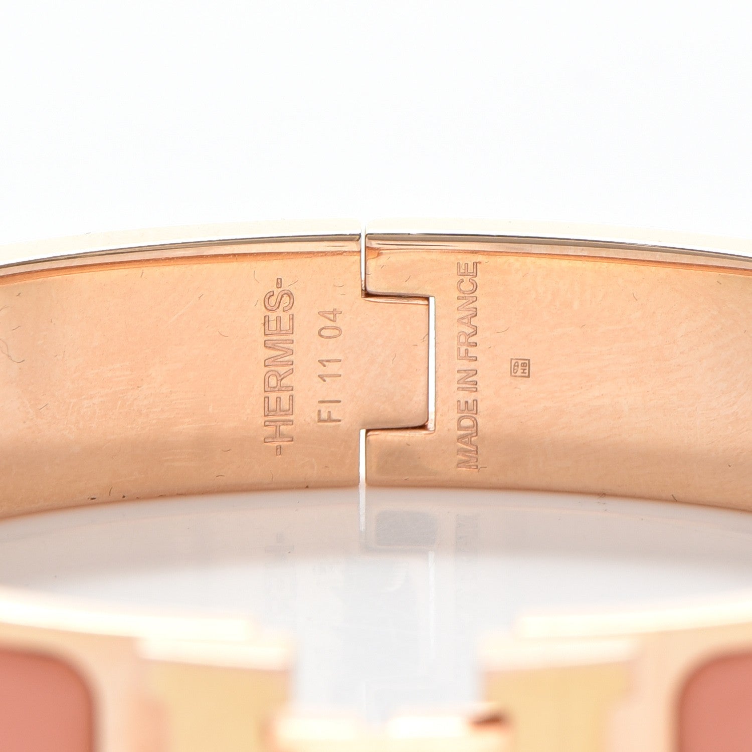 Hermes Narrow Enamel Clic Clac H Bracelet PM Rose Poudre 5 of 5
