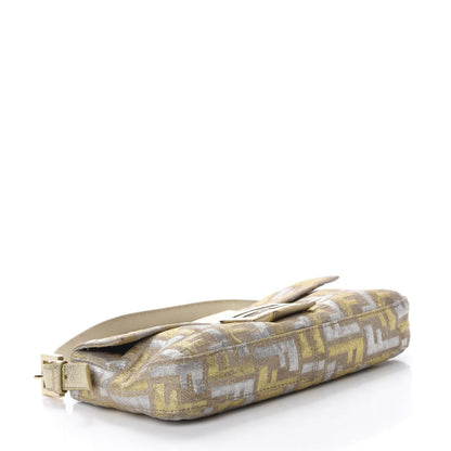 Fendi Metallic Lurex Zucca Baguette Gold Silver 4 of 11