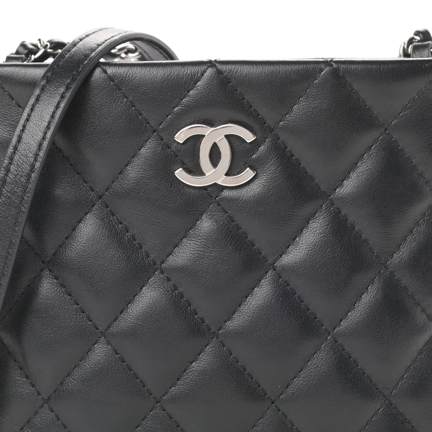 Lambskin Quilted Crossbody Bag Black