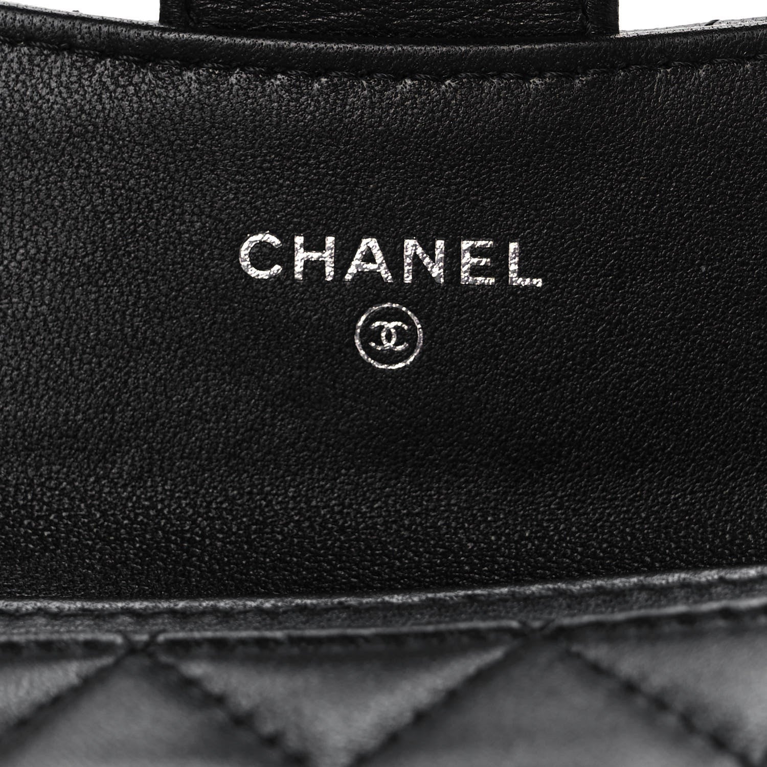 Chanel Lambskin Quilted Flap Card Holder Wallet Black 6 of 12