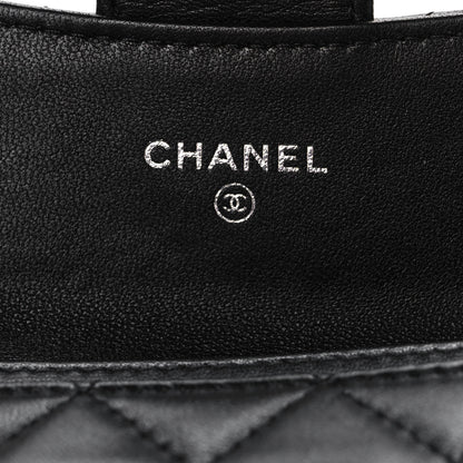 Chanel Lambskin Quilted Flap Card Holder Wallet Black 6 of 12