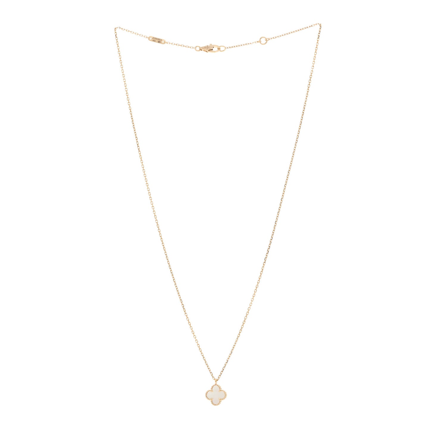 18K Yellow Gold Mother of Pearl Sweet Alhambra Pendant Necklace