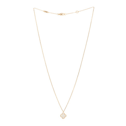 Van Cleef & Arpels 18K Yellow Gold Mother of Pearl Sweet Alhambra Pendant Necklace 3 of 4