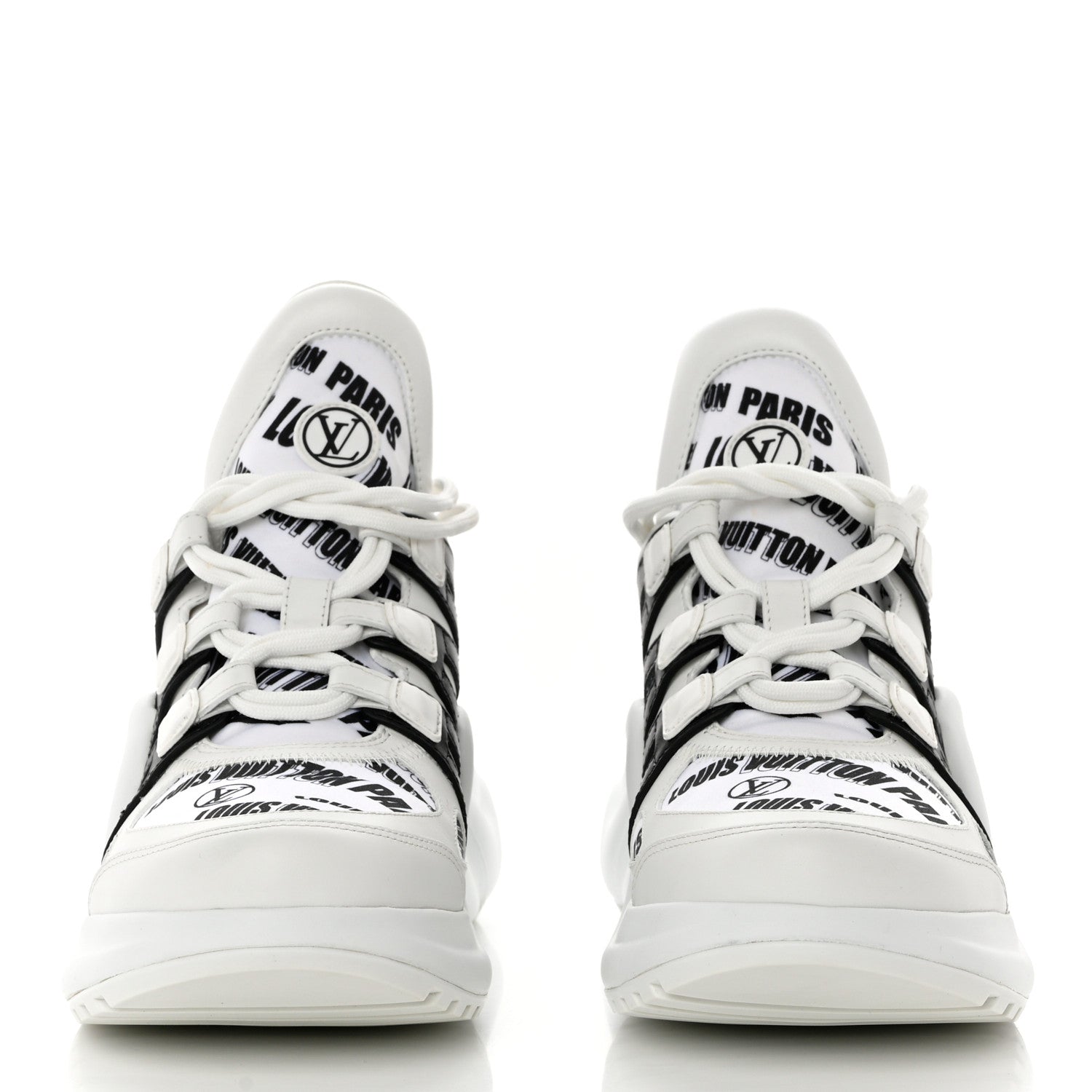 Louis Vuitton X FORNASETTI Calfskin Technical Nylon LV Archlight Sneaker 38.5 Black 2 of 9