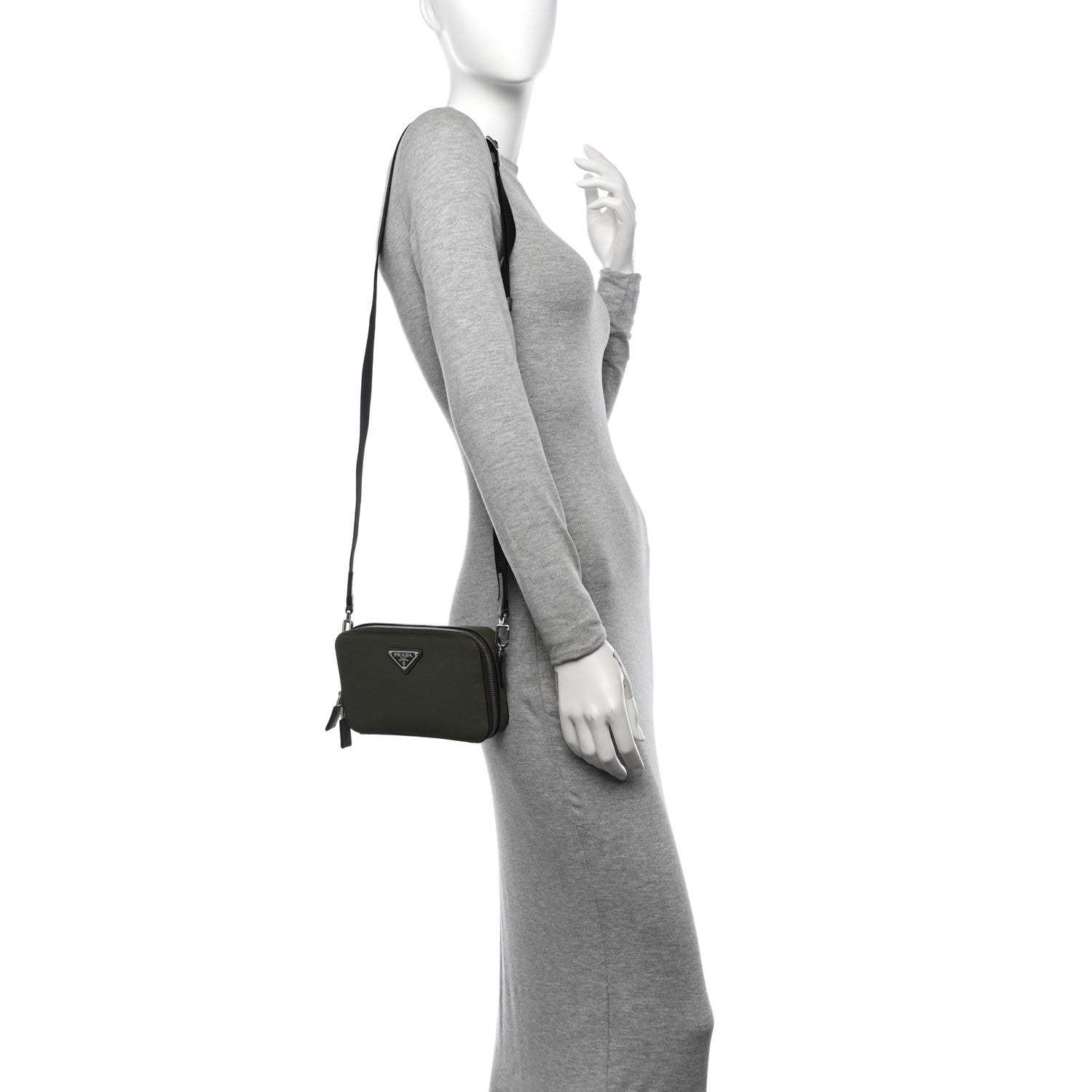 Prada Saffiano Travel Small Brique Crossbody Bag Loden 2 of 9