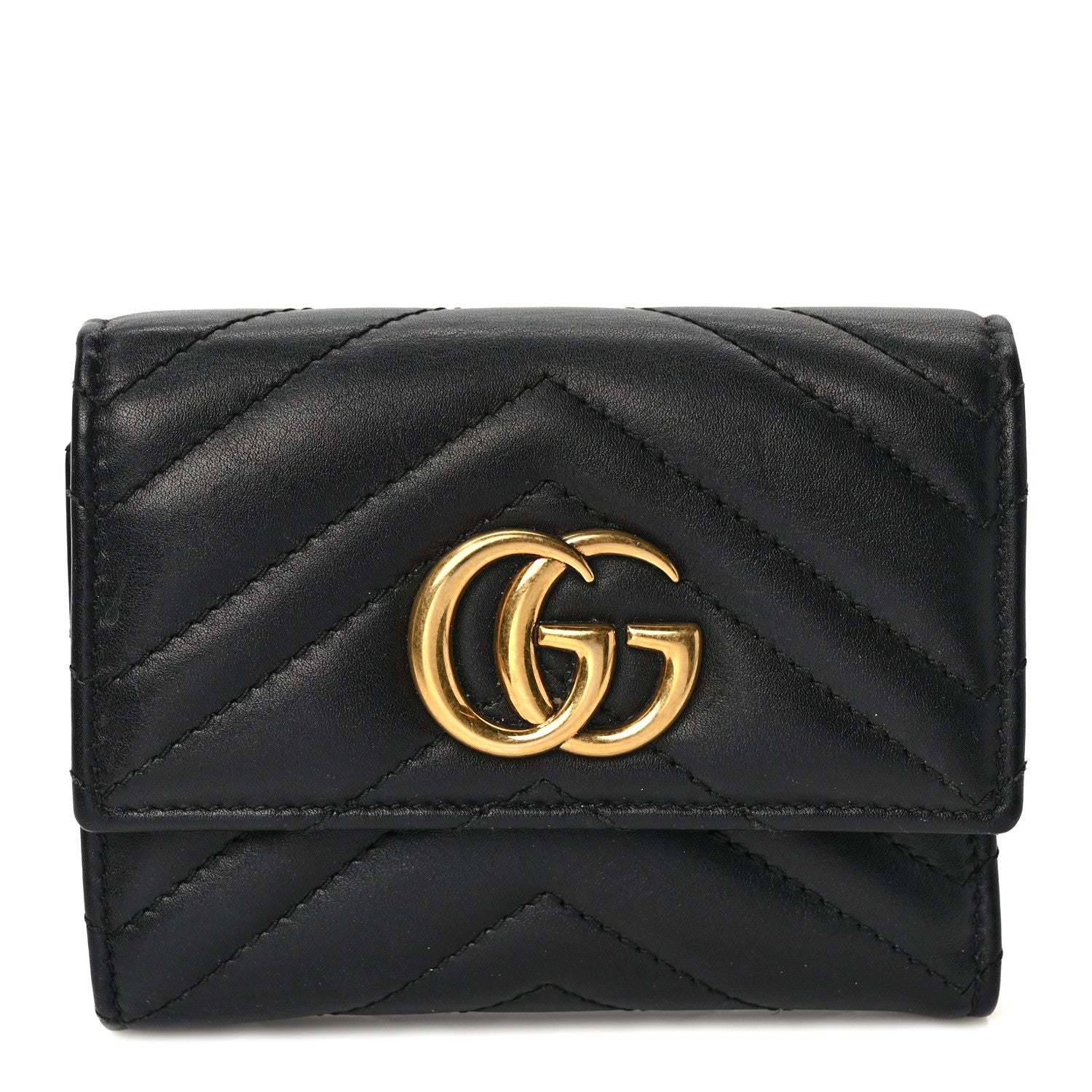 Gucci Calfskin Matelasse GG Marmont Wallet Black 1 of 8