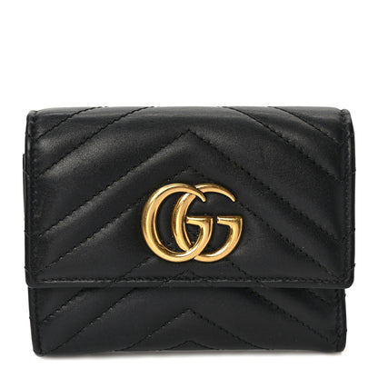 Gucci Calfskin Matelasse GG Marmont Wallet Black 1 of 8