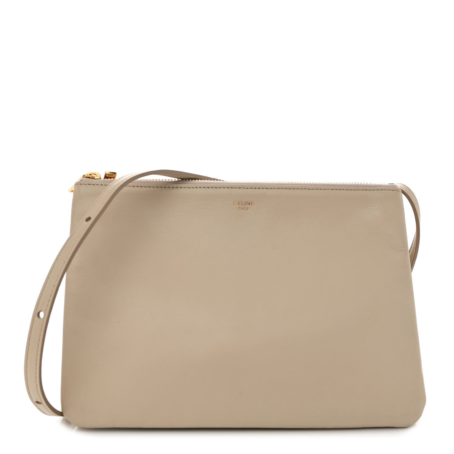 Celine Lambskin Large Trio Crossbody Bag Linen 3 of 14