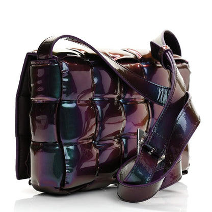Bottega Veneta Glossy Nail Polish Nappa Maxi Intreccio Padded Cassette Crossbody Bag Holographic 3 of 10