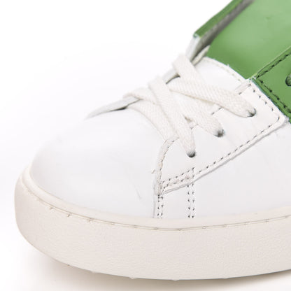 Valentino Garavani Calfskin Rockstud Open Sneakers 37 White Green 8 of 10