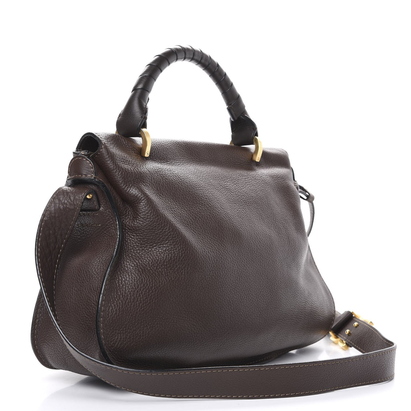 Calfskin Medium Marcie Top Handle Bag Truffle