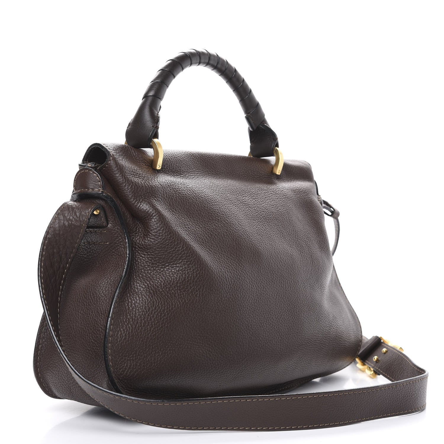 Chloe Calfskin Medium Marcie Top Handle Bag Truffle 4 of 13