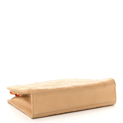 Chanel Lambskin Quilted Diamond CC Bekko Chain Shoulder Bag Beige 4 of 15