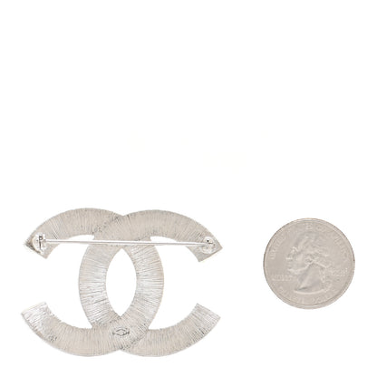 Chanel Baguette Crystal CC Brooch Silver 2 of 5