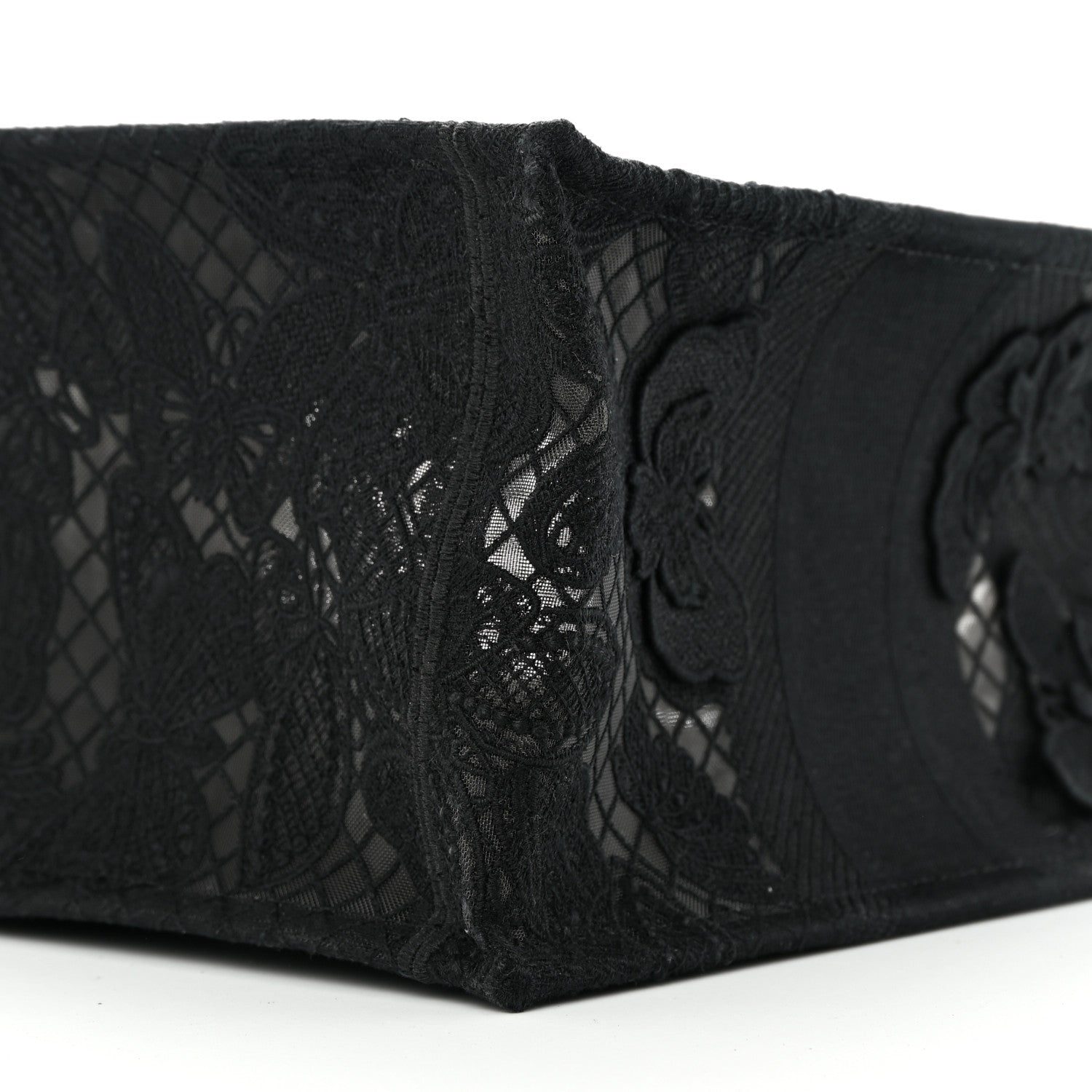 Christian Dior Embroidered 3D Macrame D-Lace Butterfly Medium Book Tote Black Multicolor 10 of 10