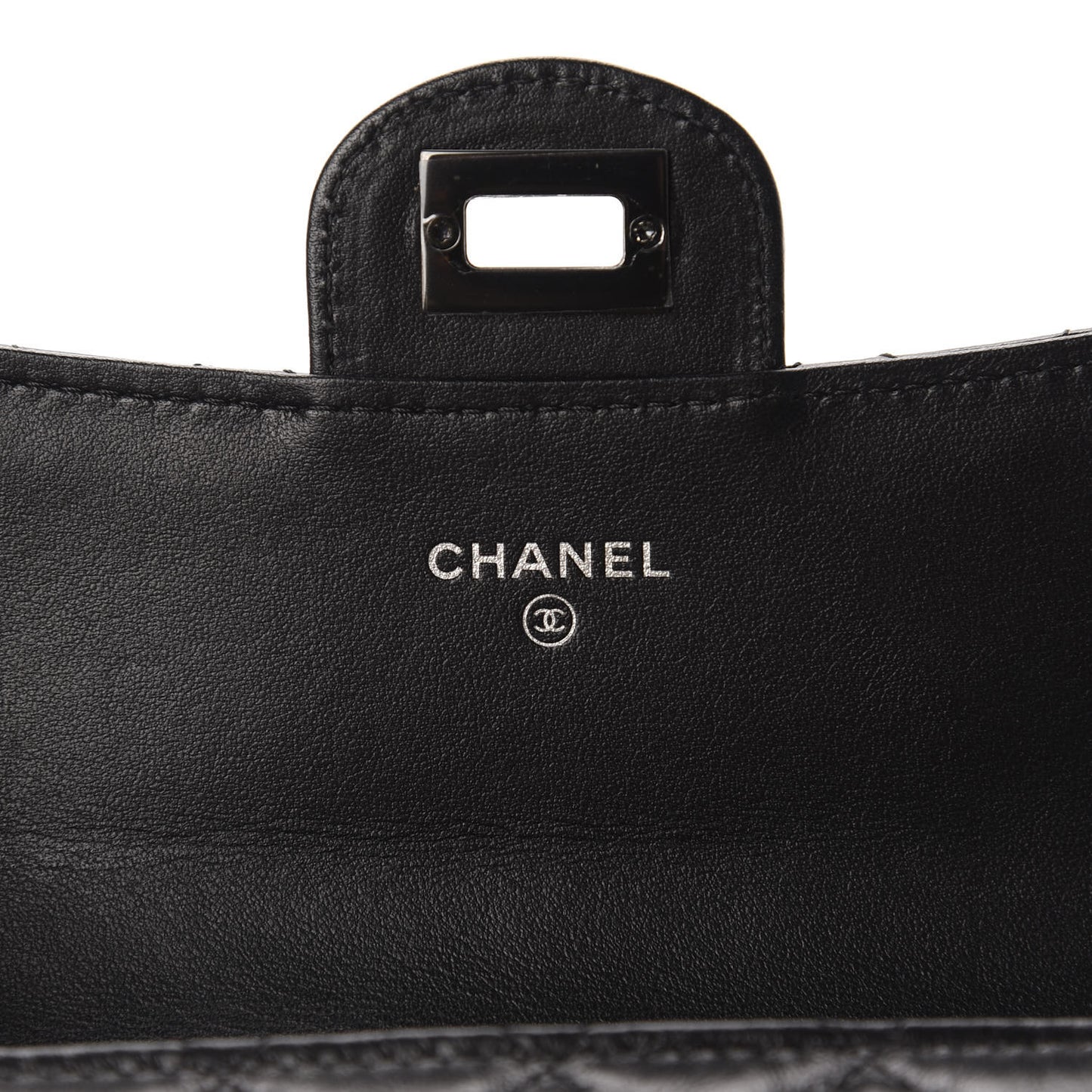 Aged Calfskin Quilted 2.55 Reissue Medium Flap Wallet So Black