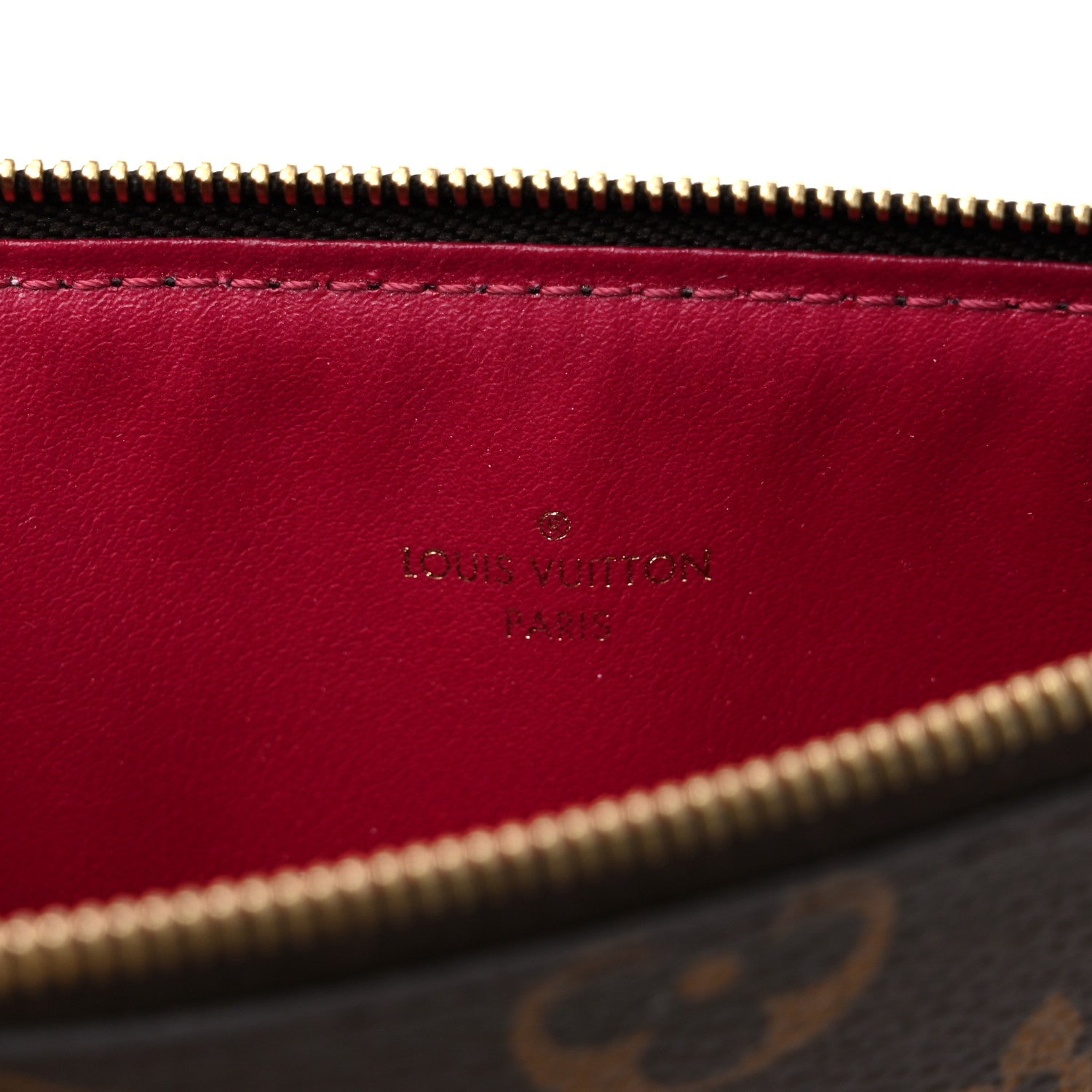 Louis Vuitton Monogram Felicie Chain Wallet Zippered Insert Fuchsia 6 of 6