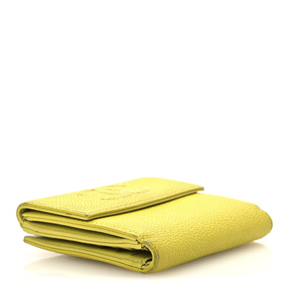 Chanel Caviar Timeless CC Compact French Wallet Yellow 4 of 15