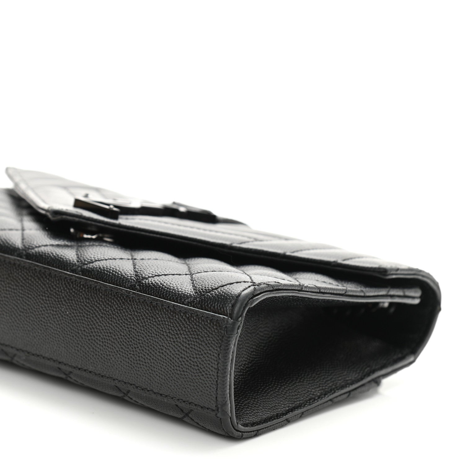 Saint Laurent Grain De Poudre Textured Mixed Matelasse Triquilt Small Monogram Satchel Black 10 of 12