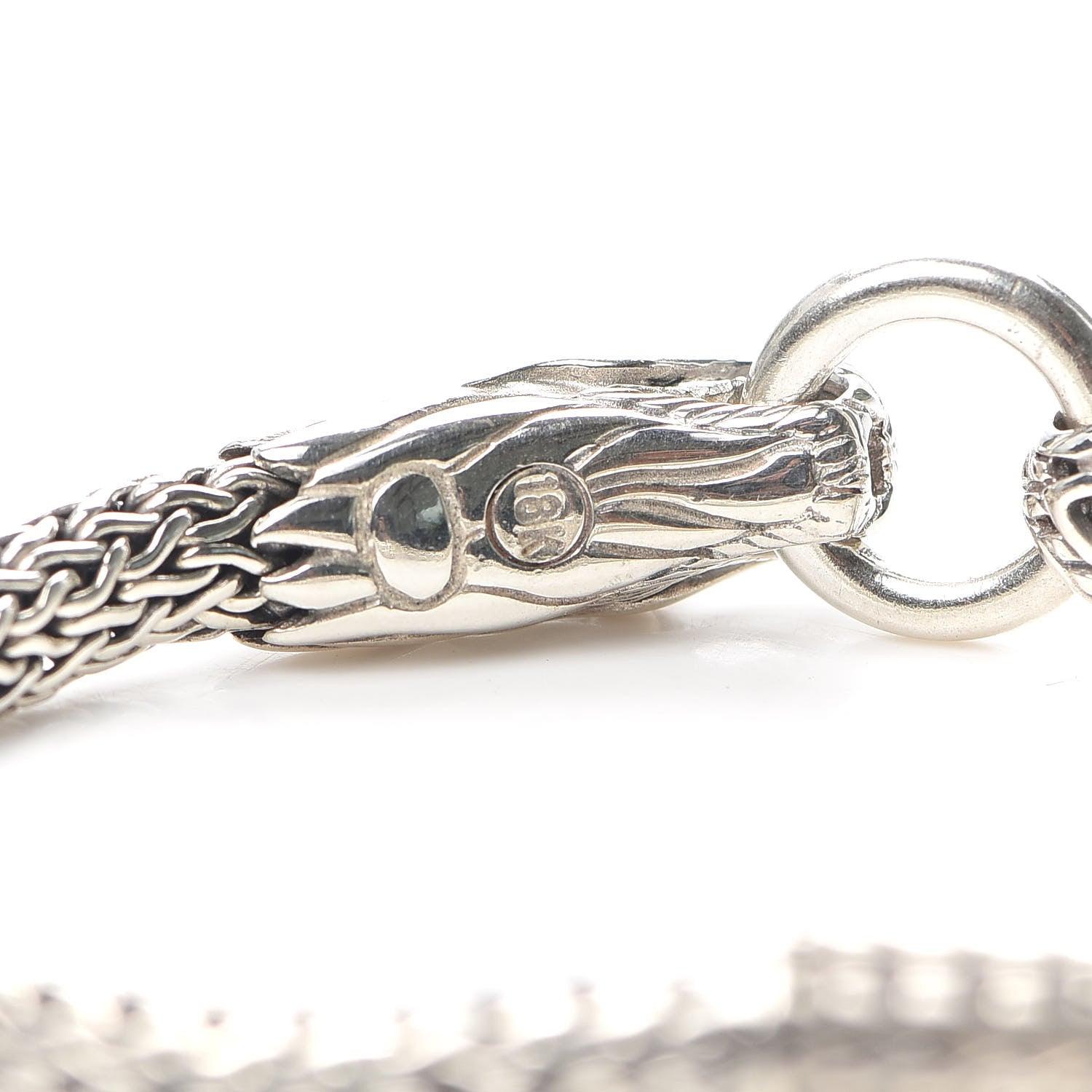 John Hardy Sterling Silver 18K Yellow Gold 5mm Naga Dragon Station Bracelet 4 of 5