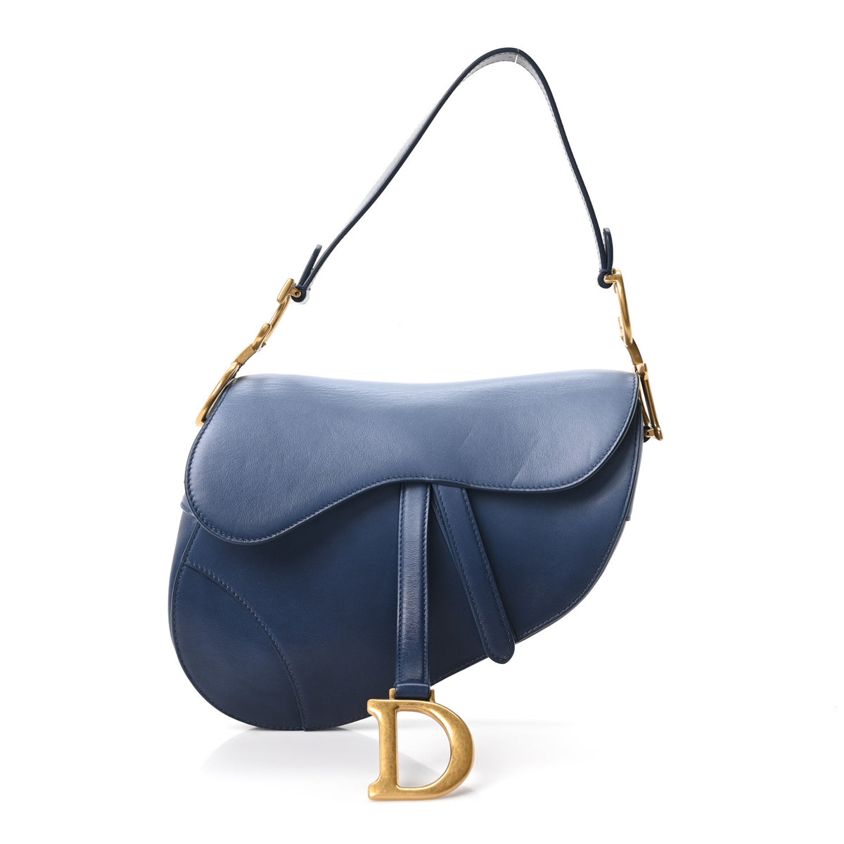 Calfskin Gradient Saddle Bag Indigo Blue