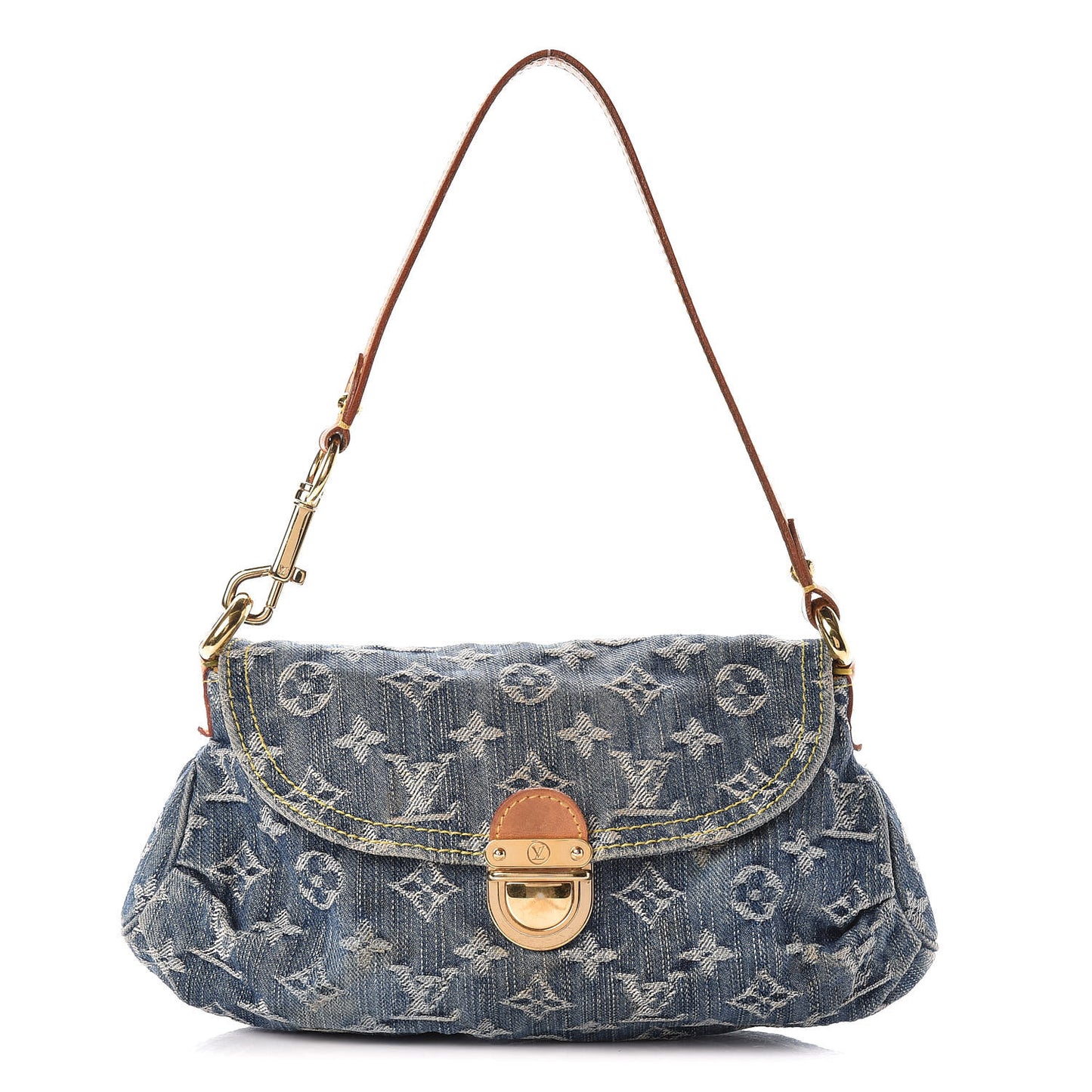 Monogram Denim Mini Pleaty Blue