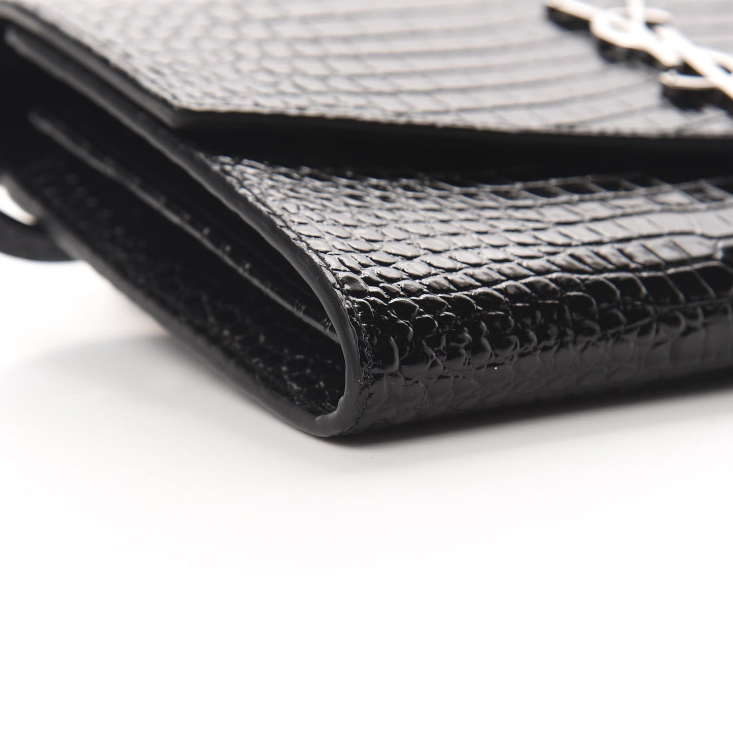 Calfskin Crocodile Embossed Monogram Uptown Crossbody Black