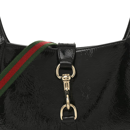 Gucci Patent Calfskin Small Jackie Shoulder Bag Black 8 of 12
