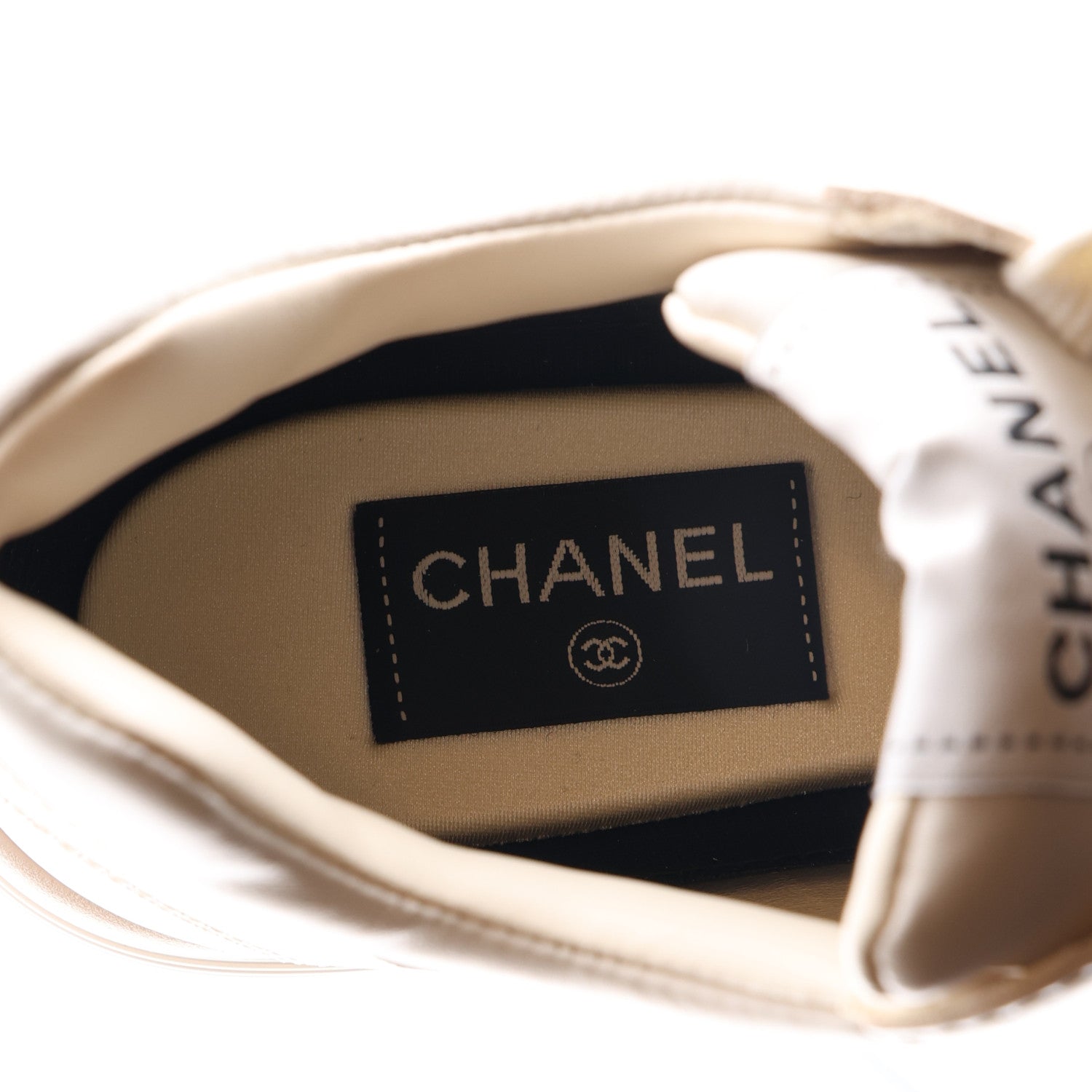 Chanel Gradiant Calfskin CC Womens Sneakers 37.5 Beige 9 of 11