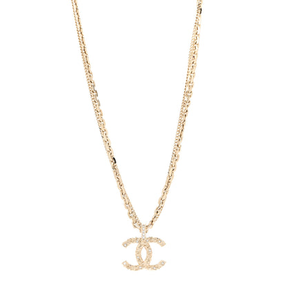 Chanel Crystal CC Multi Strand Chain Necklace Gold 3 of 6