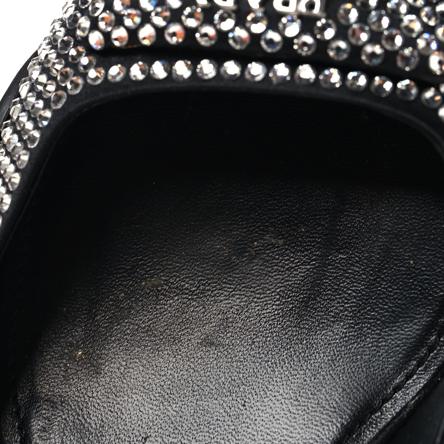 Satin Crystal Logo 45mm Slingback Pumps 38.5 Cristal