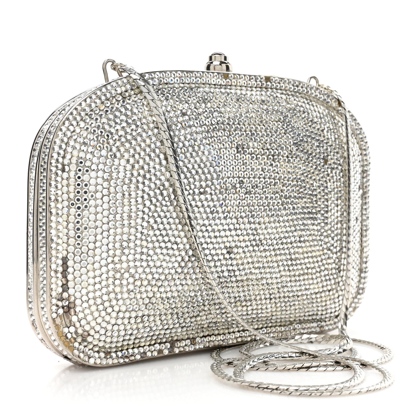 Swarovski Crystal Flower Minaudiere Clutch