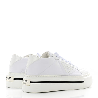 Prada Re-Nylon Spazzolato Rubber Triangle Logo Macro Quilted Mens 35mm Platform Sneakers 6 White 4 of 16