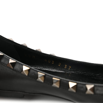 Valentino Garavani Nappa Rockstud Ballerina Flats 37 Black 8 of 9