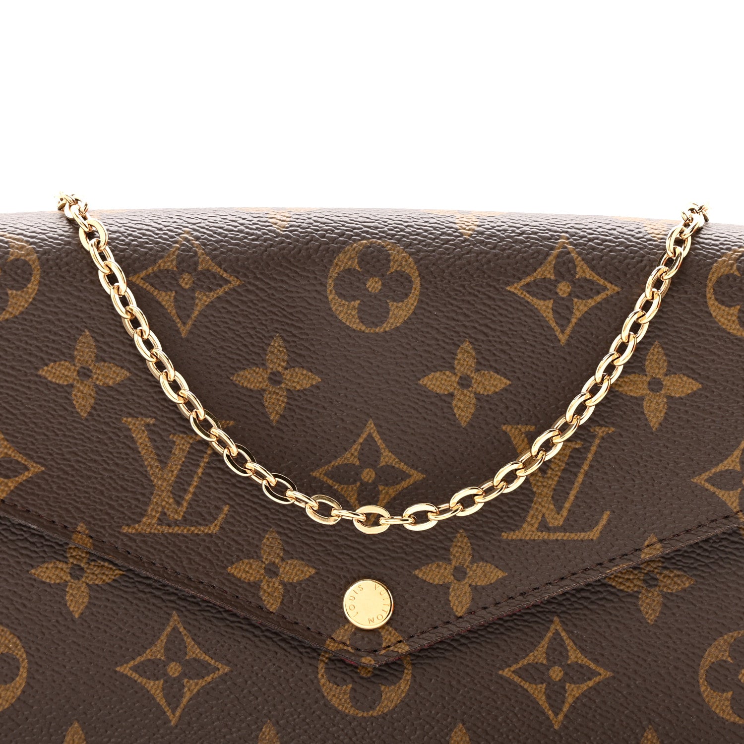 Louis Vuitton Monogram Pochette Felicie Chain Wallet Fuchsia 7 of 10