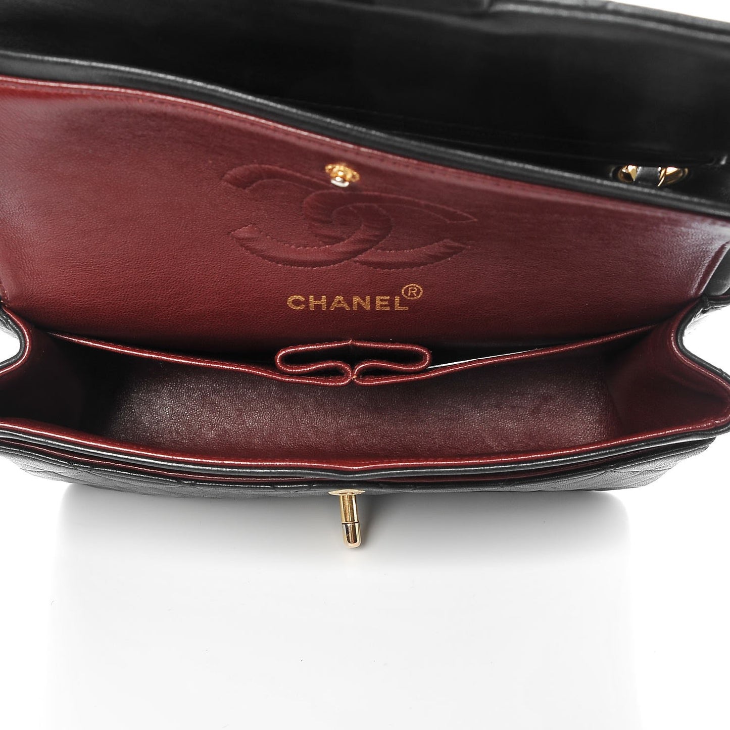 Lambskin Quilted Small Double Flap Black
