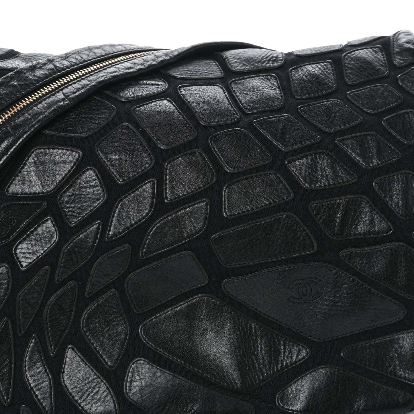 Lambskin Jersey Scales Flap Bag Black