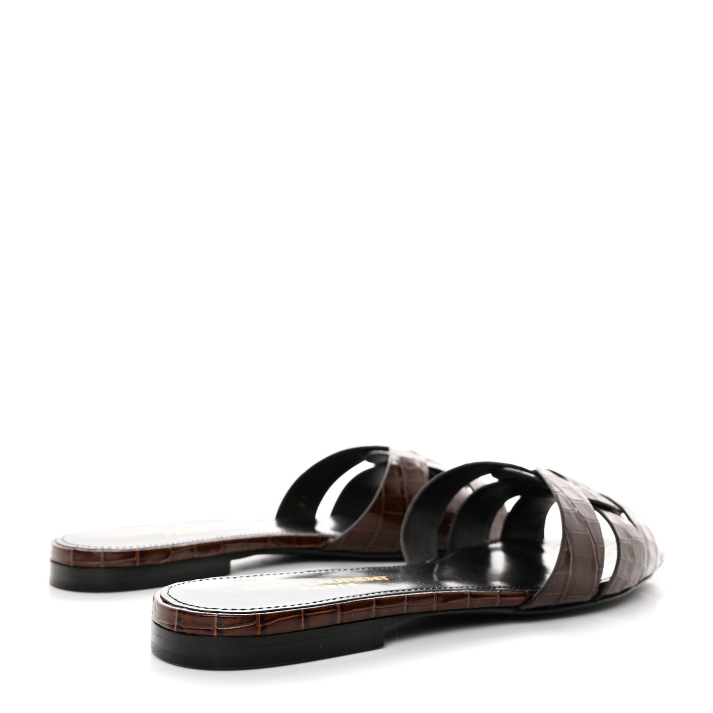 Patent Croc Embossed Tribute 05 Slide Sandals 36 Moro