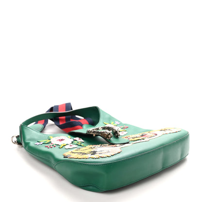 Gucci Calfskin Web Embroidered Small Dionysus Hobo Emerald Green 4 of 11
