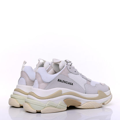 Balenciaga Fabric Mesh Womens Triple S Sneakers 38 White 4 of 11