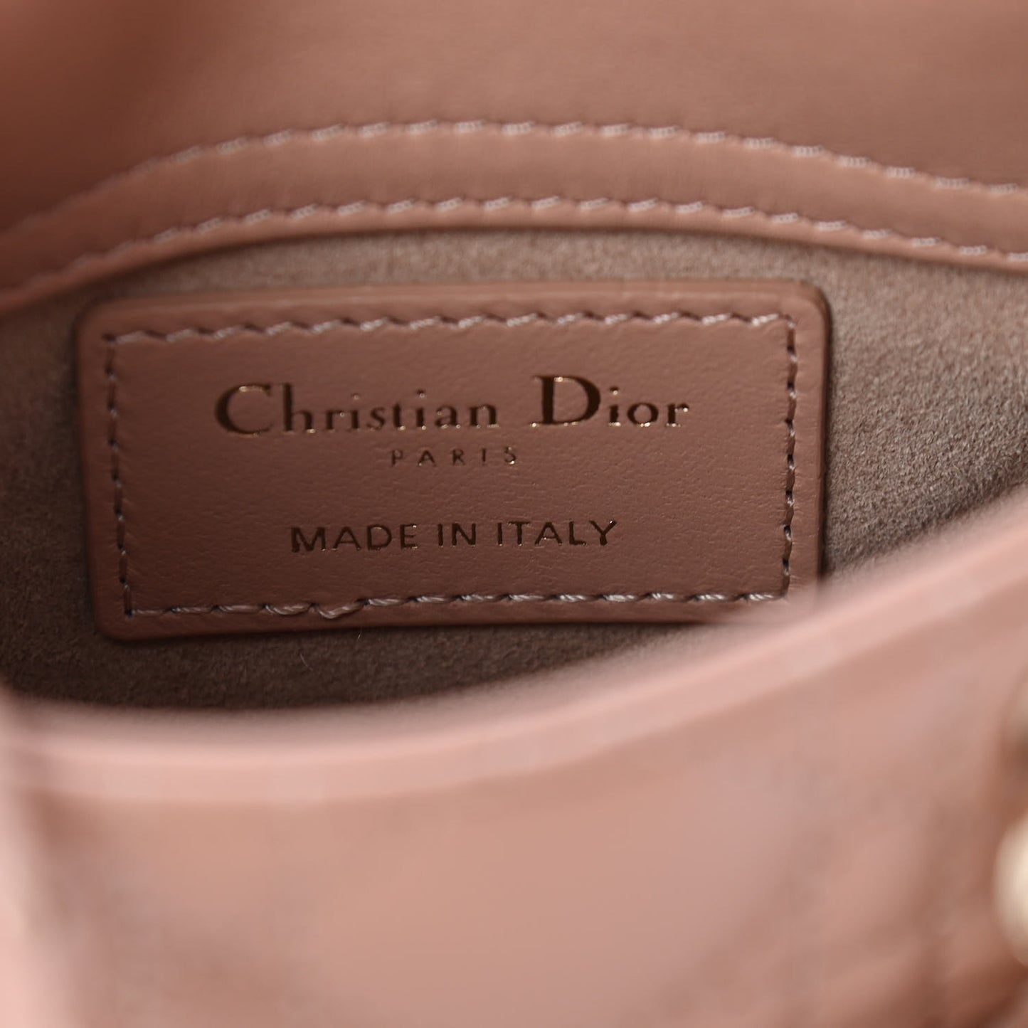 Lambskin Cannage Micro Lady Dior Rose Des Vents