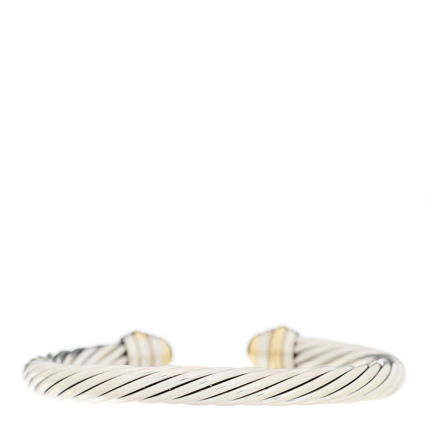 Sterling Silver 14K Yellow Gold 7mm Cable Classics Bracelet