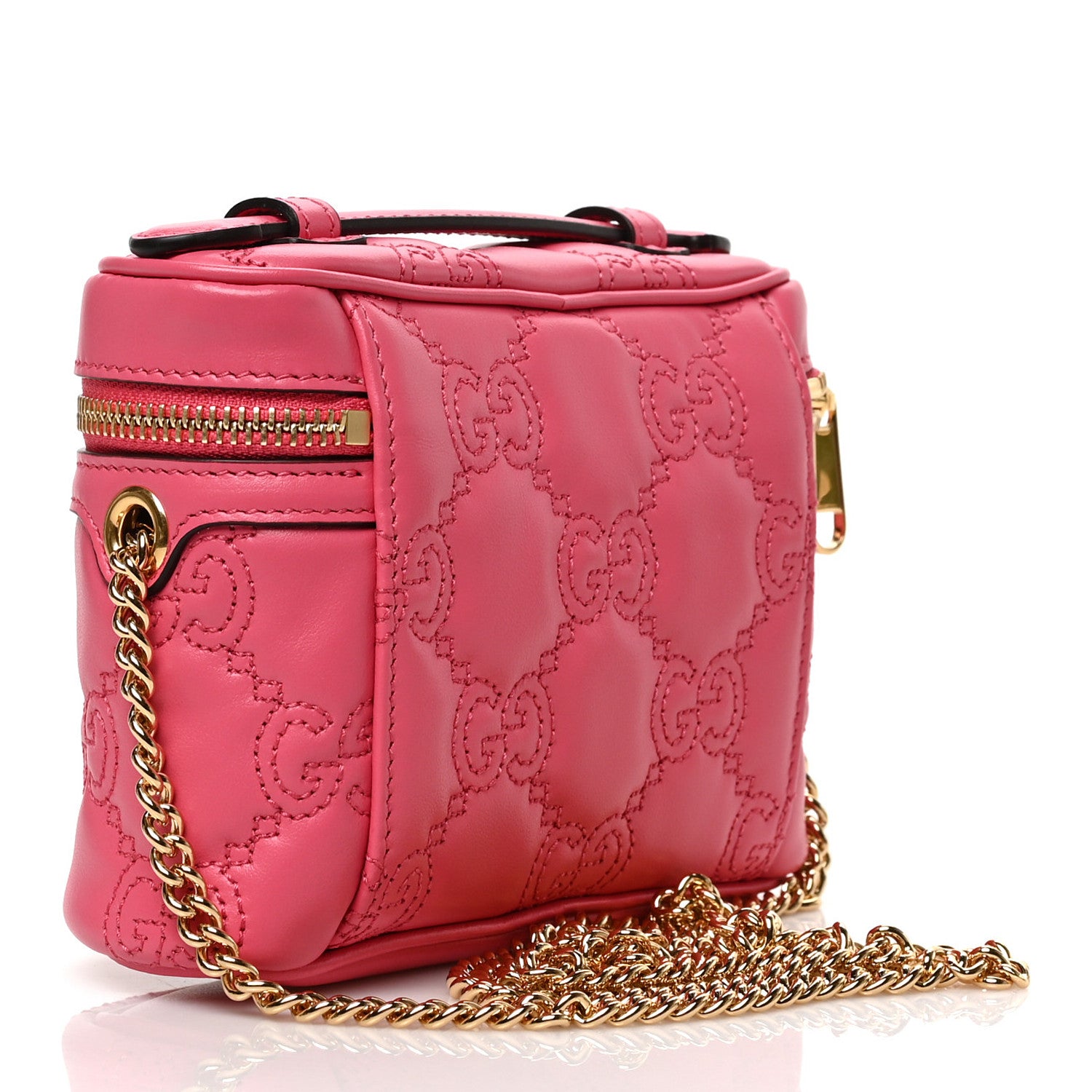 Gucci Calfskin GG Matelasse Mini Top Handle Bag Rhodamine Pink 2 of 8