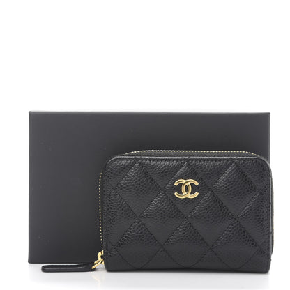 Chanel Caviar Quilted Zip Card Holder Black 10 of 10