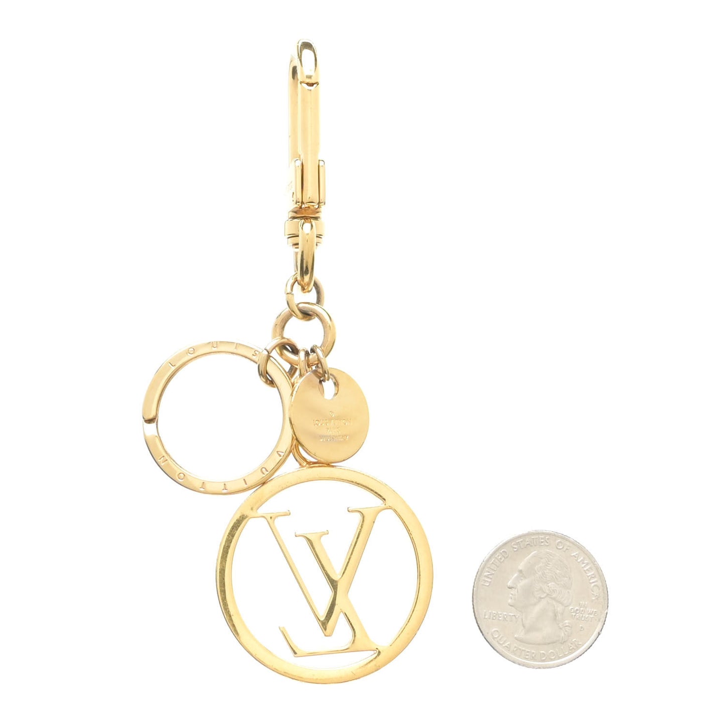LV Circle Bag Charm Key Holder Gold